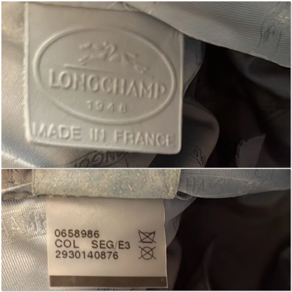 Longchamp Idole light blue leather vintage satchel bag